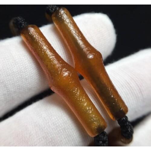 Natural Agate Tube Jewelry Bamboo Shaped Necklace Weathered Traces Old Objects Mens Sweater Chain Wholesale On Sale Classical