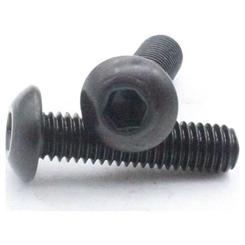 2pcs M6 10.9 level anti-tooth half round head Allen screw hex socket pan headed left teeth reverse thread bolt 10mm-30mm long