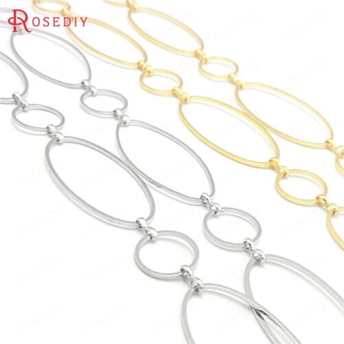 25154)1 Meter Round and Oval Closed Rings Link Chains Brass Chains Handmade Necklace Chains Diy Findings Accessories Wholesale
