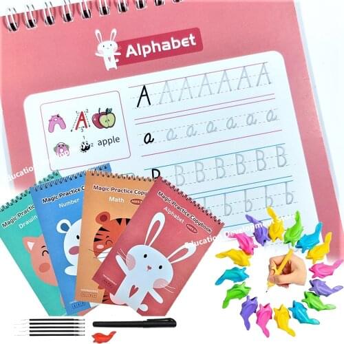 27 Pcs/Set Children Kawaii Handwriting Magic practice copybook For kids Learning Alphabet Number Calligraphy Books writing
