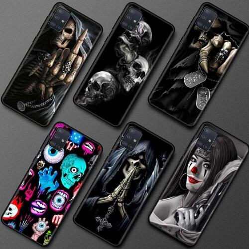 Retro Skull Butterfly Case For Samsung Galaxy A51 A21s A71 A12 A31 A52 A41 Black Soft Phone A11 A72 A32 A42 5G A01 A91 Fundas