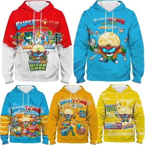 Spring Autumn Children Anime Cartoon Pullovers Kids Superthings Power Machines Sweatshirt Toddler Super Zings 7 Hoodies Sudadera
