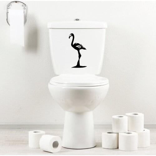 For StickAny Bathroom Decal Series Flamingo 1 Sticker Toilet Bowl, Bath, Seat