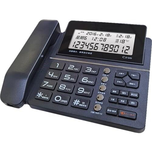 Home Corded Phone with Caller ID, Desktop Phone Landline for Elderly with Backlit Large LCD Screen, Leather Handset, Blacklist