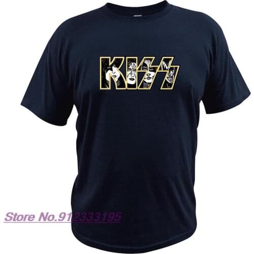 Kiss Band T Shirt Rock And Roll Tees EU Size 100% Cotton Letter Classic Figure Printed Homme Short Sleeve Casual Tops