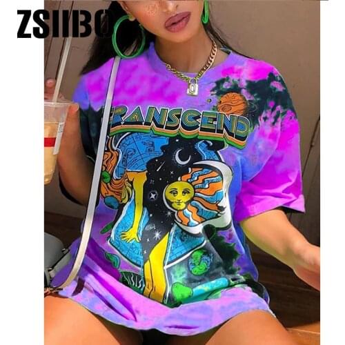 High Street Oversized T-shirt Women Summer Y2K Clothes Plus Size Harajuku Graphic Tops tshirt Graffiti Increase womens clothing