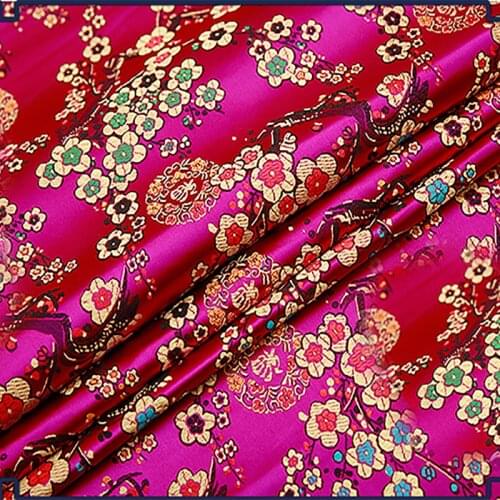 HLQON imported plum style Jacquard Brocade Fabric, 3D jacquard yarn dyed fabric for fashion dress clothing,bedding,bag by meter