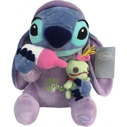 Disney Lilo Stitch Plush Toys Plush Toys StiTch Holding Scrump Stuffed Animal Dolls 26 CM Children Soft Toys Gift