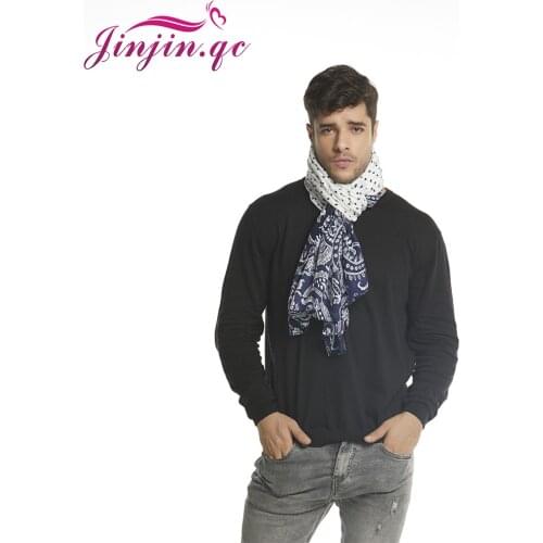 Jinjin.QC New Men Bohemia Scarf Dot and Cashew Printed Scarves Blue and White Pashmina Infinity Scarfs Echarpe Foulard Femme