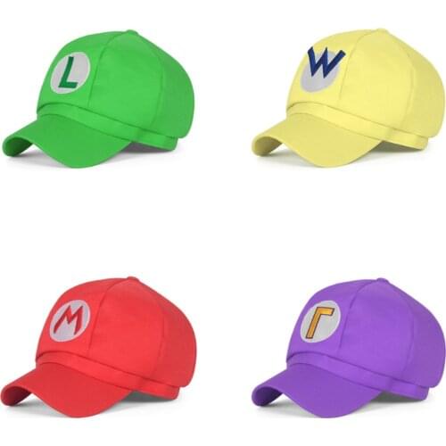 Adult children animation game Super Luigi brothers Cosplay hat personality fashion cartoon octagonal cap sun hat baseball cap