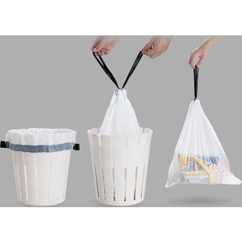 OTHERHOUSE Drawstring Trash Bags Roll Disposable Large Garbage Bag Kitchen Dustbin Bag Rubbish Organizer Bathroom Accessories