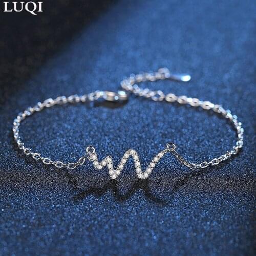 S925 silver fashion exquisite W heartbeat zircon bracelet for girlfriend and best friend birthday G88 commemorative gift