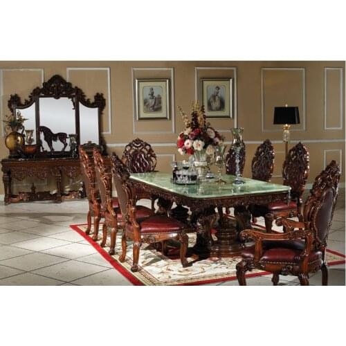 Jade top solid wood 2.4m dining table set dining chair home furniture Esstisch set esszimmer stuhl hause möbel GH233