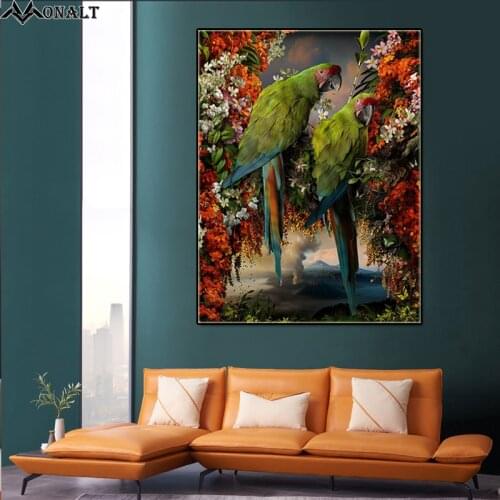 Canvas painting wall art parrot Posters custom print HD Animal picture Hoom Decor living room Simplicity Modern art painting