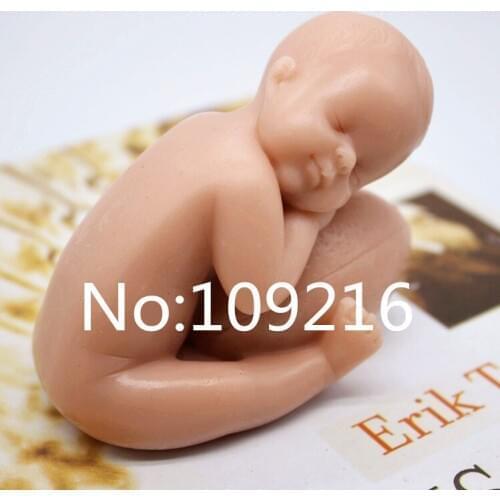 New Product!!1pcs 3D Sleeping Baby (zx215) Food Grade Silicone Handmade Soap Mold Crafts DIY Mould