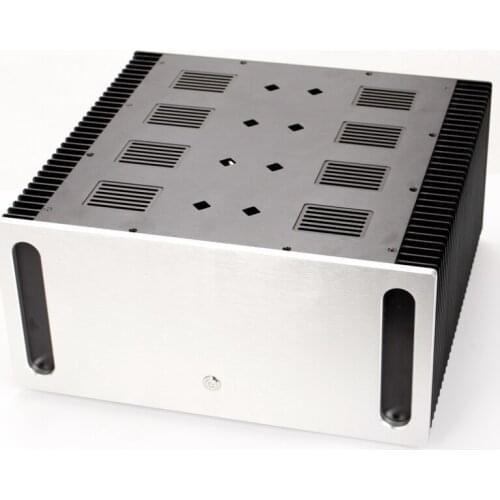 412*430*200MM all-aluminum rear stage power amplifier chassis box DIY shell with foot screw power amplifier box shell