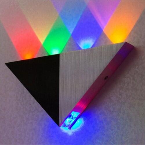 Modern Simplicity triangle wall lamp aluminum indoor bedroom bedside living room wall sconce 3W 5W bar KTV corridor lighting