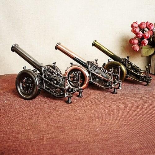 Antique Weapon Decoration Door-Shaped Mortar Cannon Pure Hand Retro Iron Art Small Steel Cannon Model P003