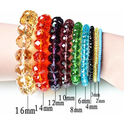 Wholesale 6/8mm Crystal Beads AB multicolor Sapcer Glass Beads for Jewelry Making DIY Handmade Bracelet
