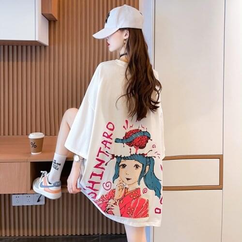 Street Short-Sleeved T-shirt Female Ins Super Popular Summer Wear New Cartoon Design