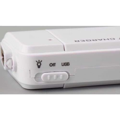 Universal Portable USB Emergency 2 AA Battery Extender Charger Power Bank Supply Box For iPhone Mobile Phone MP3 MP4 Black White