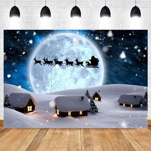 Christmas Backdrop Winter Snow Santa Claus Photography Background Vinyl Photophone Photocall Photo Studio Decoration Poster Prop