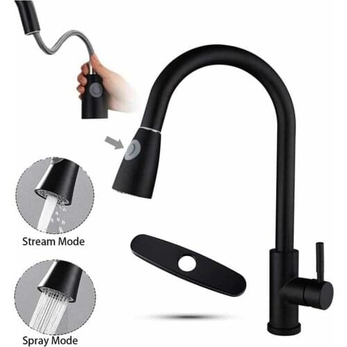 Pull out Black Sensor Kitchen Faucet Stainless Steel Brushed Nickel Smart Sensor Mixer Faucets Touch Control Sink Taps