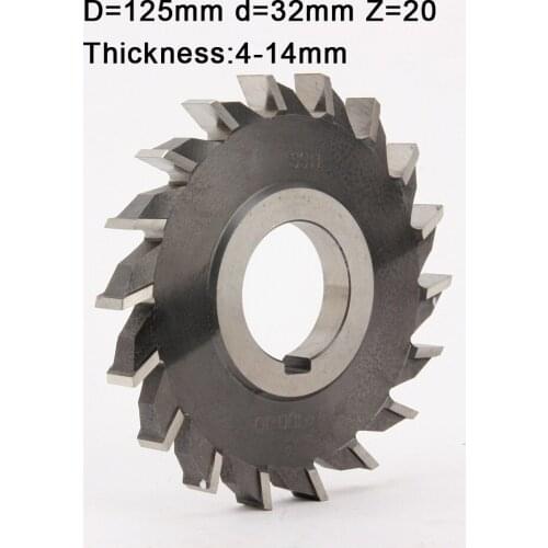 High speed steel wood cutter 1pc 125mm4*5*6*8*10*12 straight tooth mill three blade cutter metal milling cutter