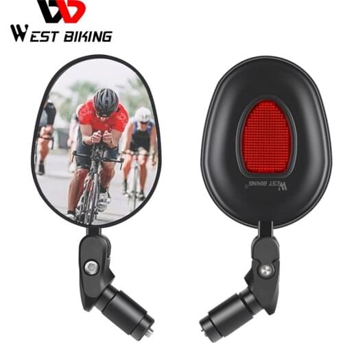 WEST BIKING Wide Angle Bike Rearview Mirror MTB Road Bicycle Handlebar Mirror 360 Rotation Adjustable Cycling Rear View Mirror