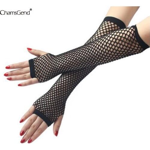 2021 Punk Goth Lady Disco Dance Costume Lace Fingerless Mesh Fishnet Gloves Fancy Mesh Fingerless Gloves Dropshipping