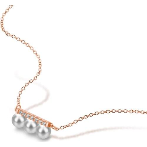 New Boho Women pearl pendant chocker Woman 100% 925 sterling silver Chain Star Necklace Charm Wedding Rose gold jewelry chocker