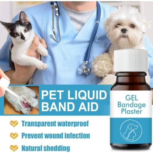 Pet Wound Liquid Band Aid Waterproof Breathable Dog Cat Wound Healing Fluid For Pet Cuts Foot Injury Joint Wound Pet Safety