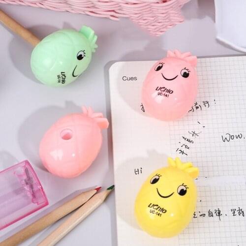 Ellen Brook 1 PCS Creative Pineapple Cute Kawaii Pencil Sharpener School Accessory Office Supply Stationery Kids Supplies