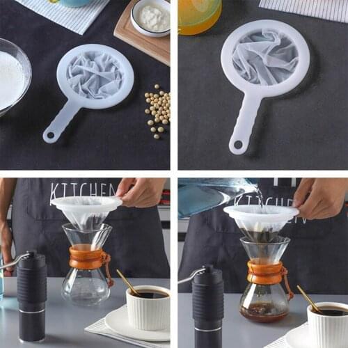 1pc Reusable Nylon Colander Sieve 100/200/400 Mesh Strainer Colander with Handle for Honey Juice Tea Soymilk Filter Mesh Sieve