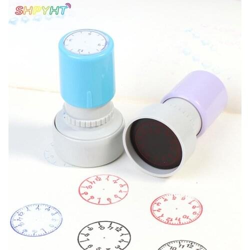 1pc Learning Recognition Teacher Teaching Seal Clock Dial Stamps Primary School Seal Kids Children Toys 30mm In Diameter New