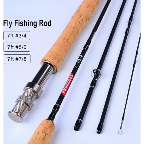 1PCS Fly Fishing Rod 7 Feet 2.1 Meters Four Sections High Carbon High with Fly Fishing Rod 3/4#5/6#7/8# Fly Rod Fishing Tool