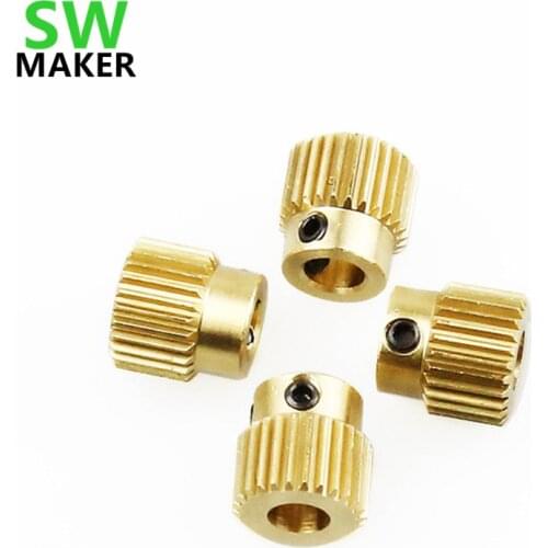 SWMAKER Prusa i3/Anet extrusion wheel/drive gear brass extruder feed gear 26 teeth feeding filament feed wheel