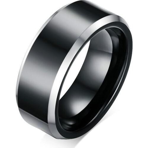 2019 tungsten carbide ring 8mm black tungsten gold ring mens ring scratch resistant tungsten steel ring