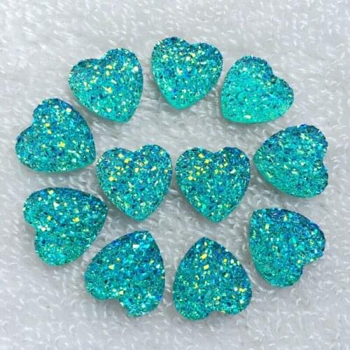 25pcs 16mm AB Color Heart Rhinestone Resin Flatback For Clothes Dress Jewelry Accessories -Y751