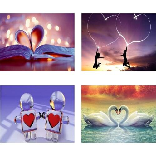 5D Diy Diamond Painting Love heart shape Kit Set Full Round Drill Diamond Embroidery Mosaic Cross Stitch Home Decoration