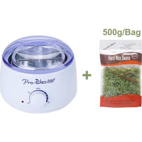 Salon Spa Hair Removal Hot Paraffin Wax Warmer Pot Machine with 500g/Bag Waxing Bikini No Strip Hair Removal Bean