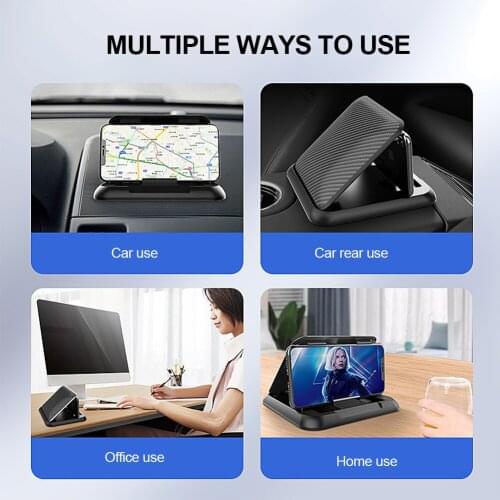 Car Phone Holder Mount UniversalPhone Holder Anti-Slip Silicone Suction Pad Adjustable Phone Stand Interior for 3.5-7"