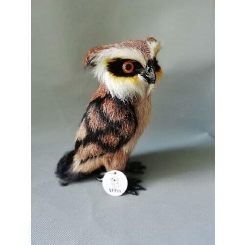Big real life owl model plastic&furs owl doll home decoration gift about 21x11x17cm xf0008
