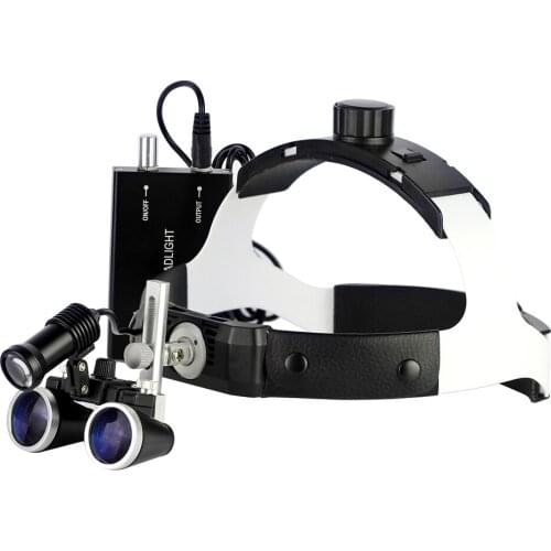Good Quality Dental Lab Medical Loupes Magnification Binocular 2.5/3.5x420 Headlight Headlamp 5W Set