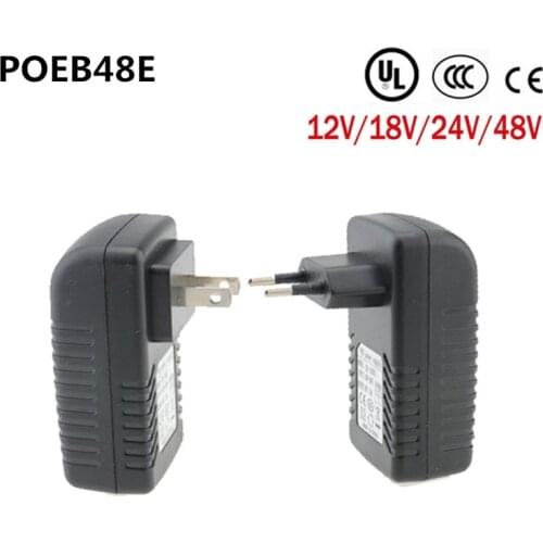 Quality POE Injector for CCTV POE IP Camera USA or EU Power Over Ethernet Injector DC Output POE Ethernet Adapter POEB48E