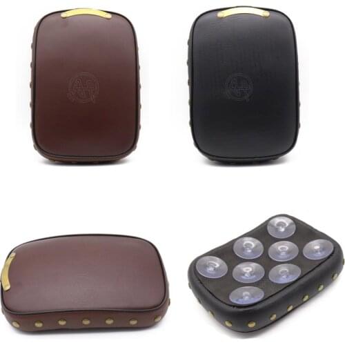 Cafe Racer Motorcycle Rear Fender Riveting Solo Seat Cover PU Leather Pillion Pad Brown Seat 8 Suction Cups for Harley