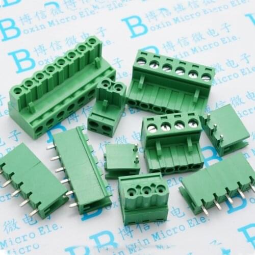 100ses t2EDG 5.08-2P / 3/4/5/6/7/8 / 9-12P Straight / Curved Pin Terminal Blocks / Connectors