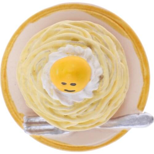 Kitchen Food Resin Face Cakes Model Dollhouse Miniature Dollhouse Kitchen Food Pretend Play Kitchen Toys