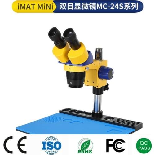 MECHANIC MC24S-iMatX Zoom Stereo 5X- 160X Industrial Binocular Stereo Microscope Phone Stereoscope With 0.5X/1.5X/2X Objective