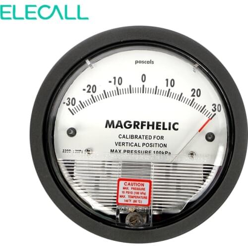 ELECALL TE2000 -30~30PA Micro Differential Pressure Gauge High Precision 1/8 "NPT Air Pressure Meter Barometer